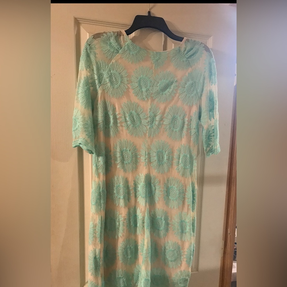 Cato Mint Green and Cream Midi Dress
